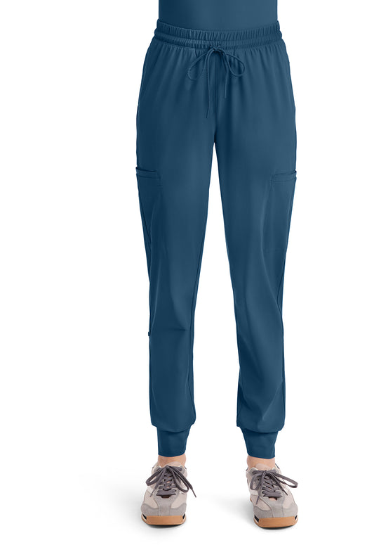 Pursuit IN024A Women's 5-Pocket Scrub Joggers Caribbean Blue