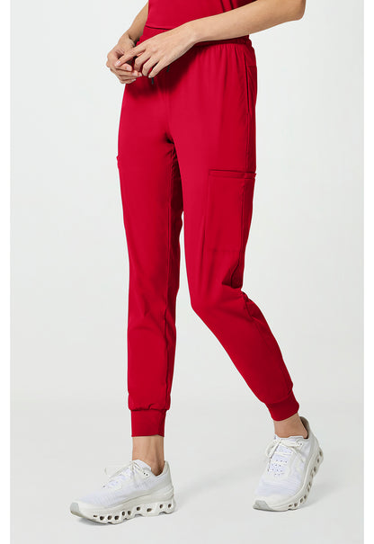 Pursuit IN024A Women's 5-Pocket Scrub Joggers Cherry Pop