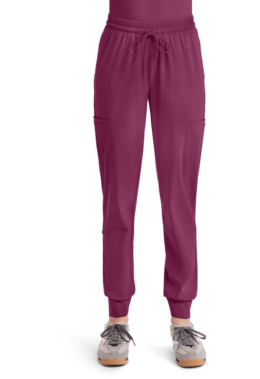 Pursuit IN024A Women's 5-Pocket Scrub Joggers Wine
