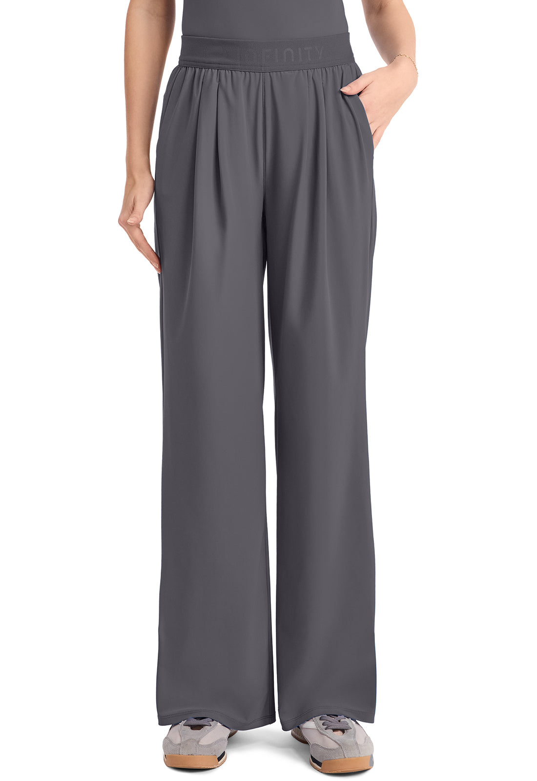 Pursuit IN025A Women's 3-Pocket Wide Leg Pants Pewter