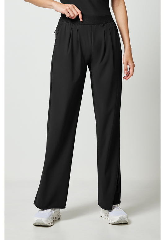 Pursuit IN025A Women's 3-Pocket Wide Leg Scrub Pants Black