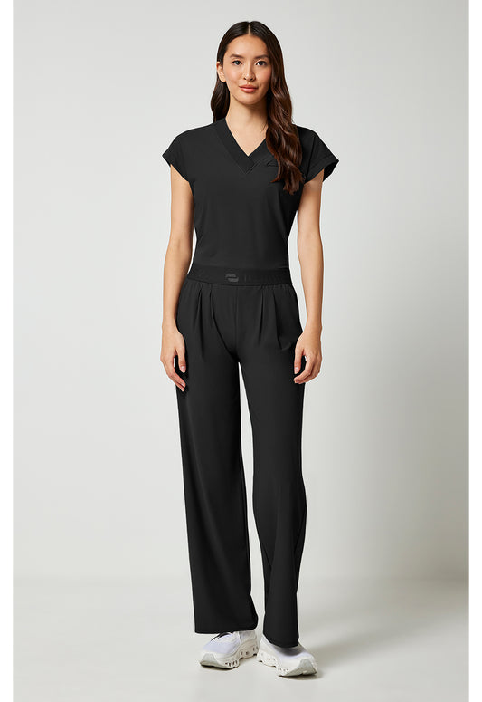 Pursuit IN025A Women's 3-Pocket Wide Leg Scrub Pants Black