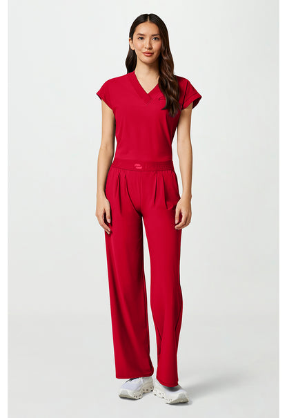 Pursuit IN025A Women's 3-Pocket Wide Leg Scrub Pants Cherry Pop