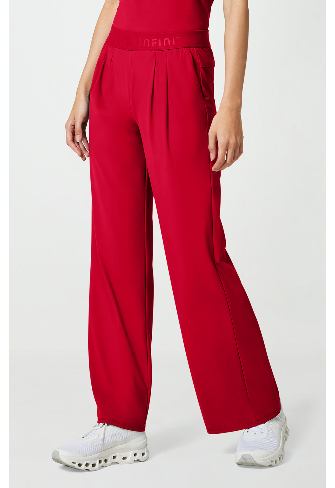 Pursuit IN025A Women's 3-Pocket Wide Leg Scrub Pants Cherry Pop