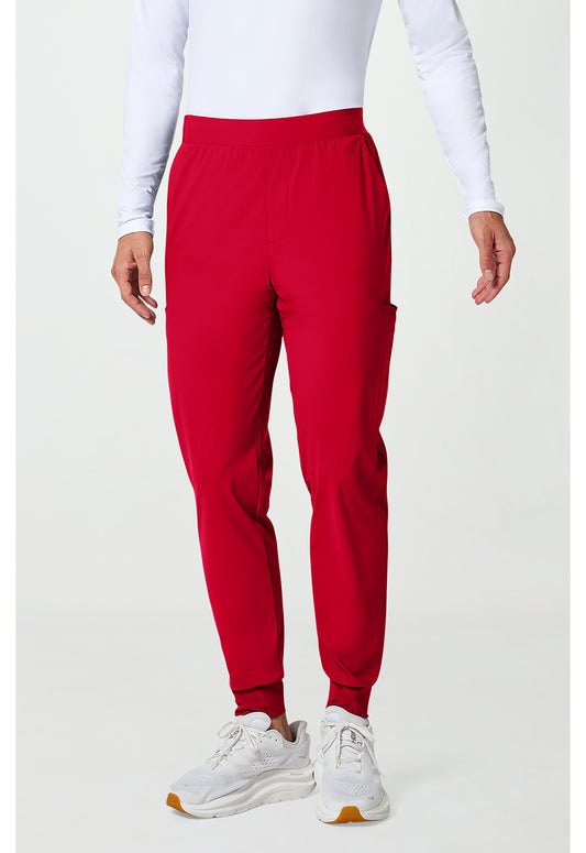 Pursuit IN027A Men's 5-Pocket Jogger Scrub Pants Cherry Pop