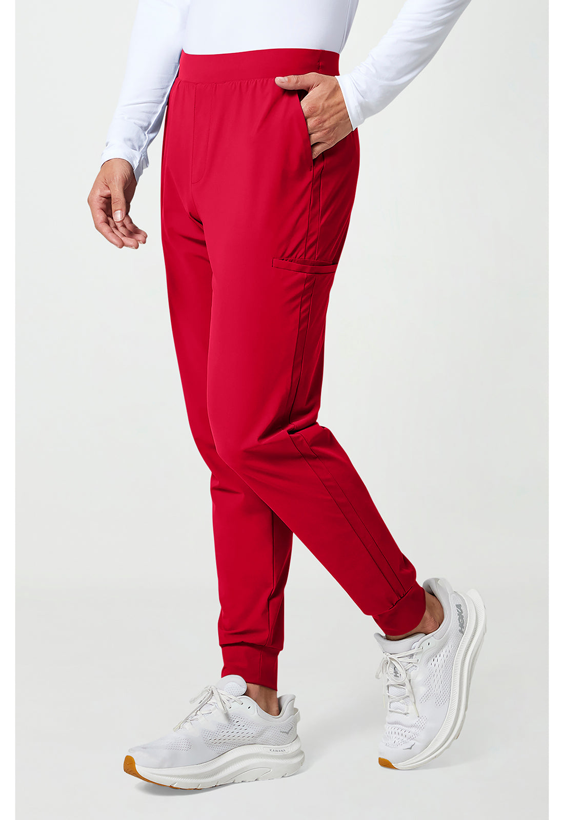 Pursuit IN027A Men's 5-Pocket Jogger Scrub Pants Cherry Pop