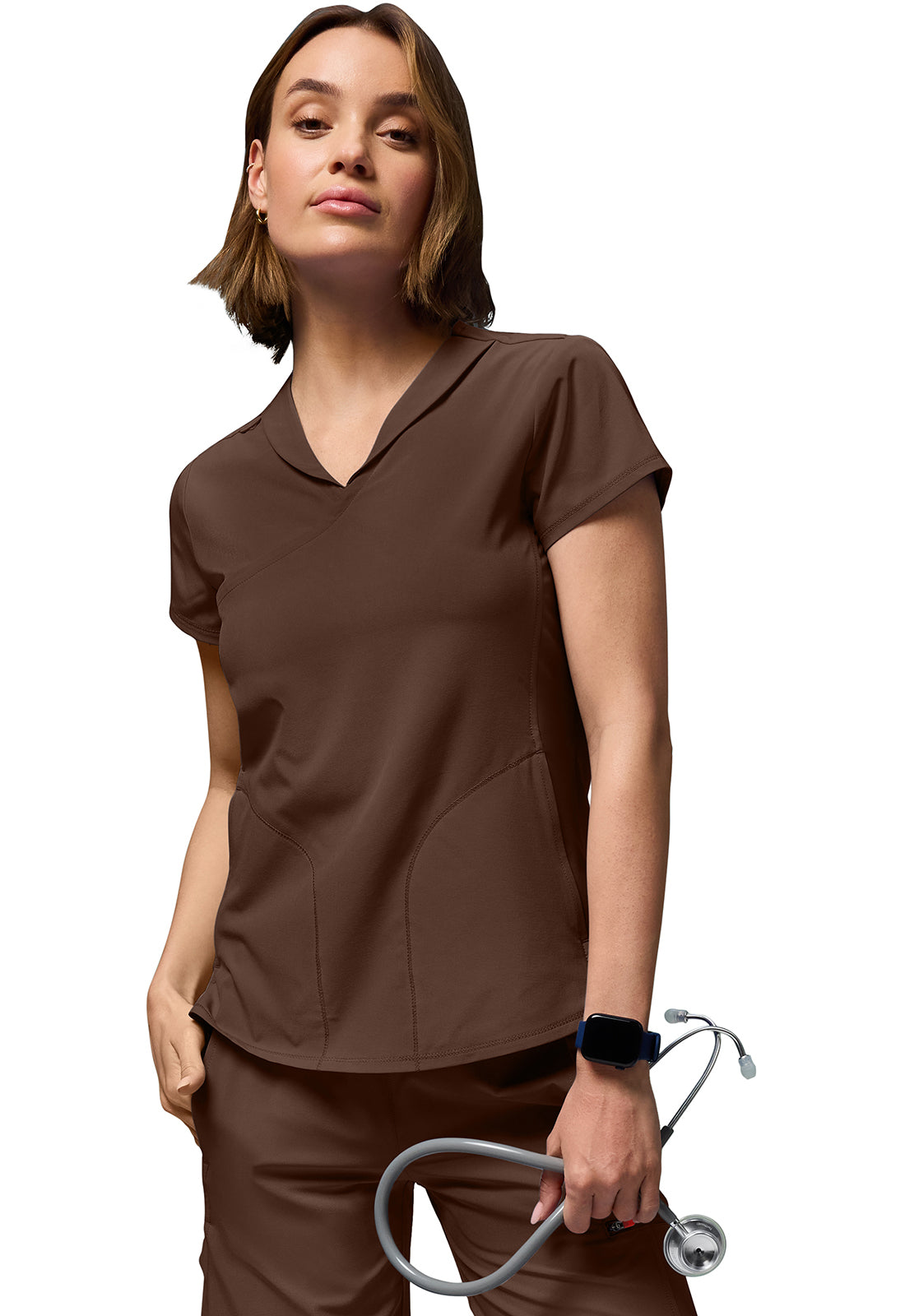 GNR8 IN028A Women's 6-Pocket Wide Leg Pants Espresso Express