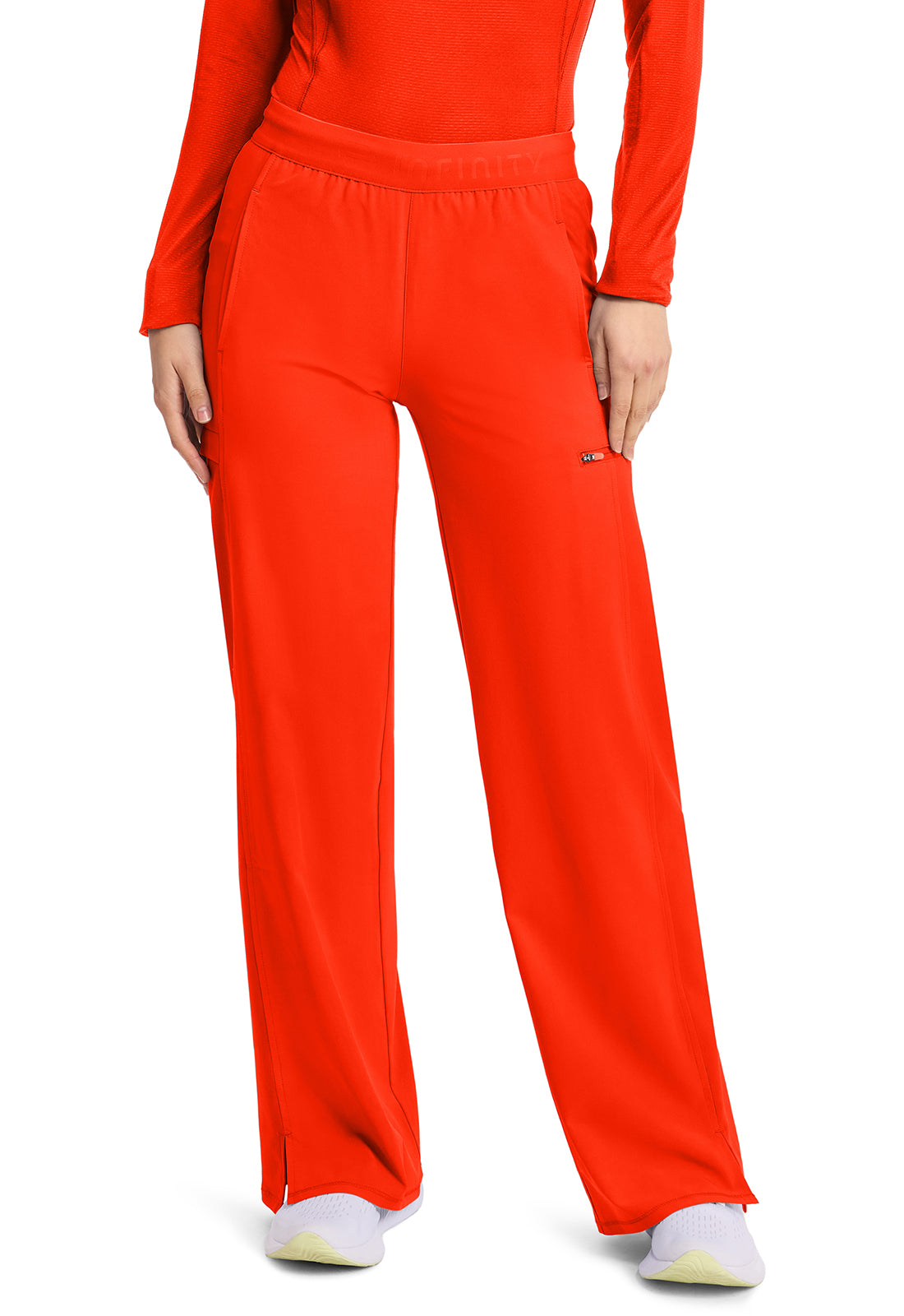 GNR8 IN028A Women's 6-Pocket Wide Leg Pants Vivid Orange