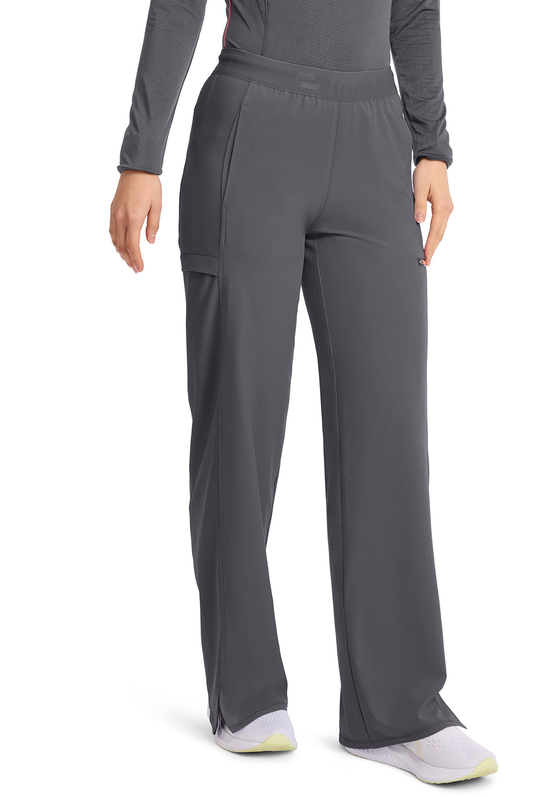 GNR8 IN028A Women's 6-Pocket Wide Leg Pants Pewter