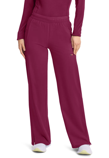 GNR8 IN028A Women's 6-Pocket Wide Leg Pants Wine