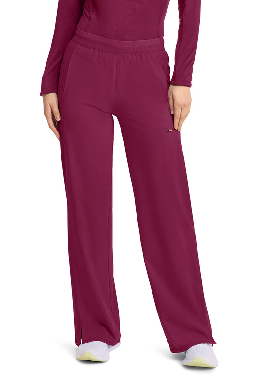 GNR8 IN028A Women's 6-Pocket Wide Leg Pants Wine