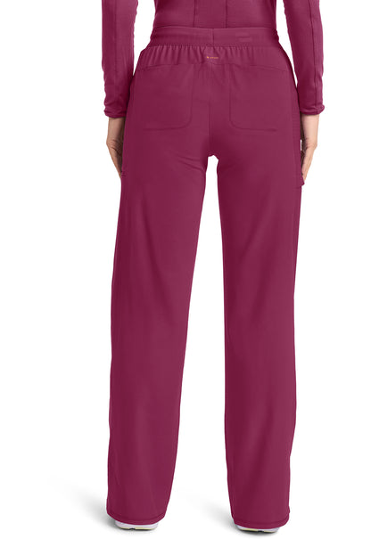 GNR8 IN028A Women's 6-Pocket Wide Leg Pants Wine