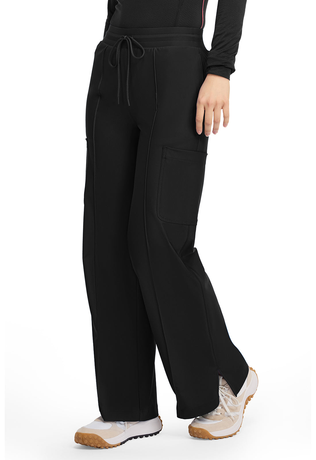 Kinetic IN103A Pintuck Wide Leg Pants Black