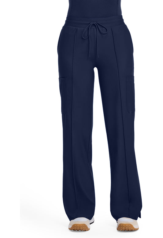 Kinetic IN103A Women's Pintuck Wide Leg Scrub Pants Navy