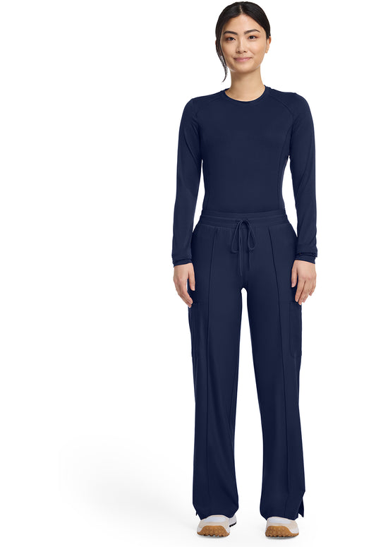 Kinetic IN103A Women's Pintuck Wide Leg Scrub Pants Navy