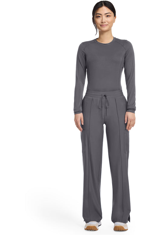 Kinetic IN103A Women's Pintuck Wide Leg Scrub Pants Pewter