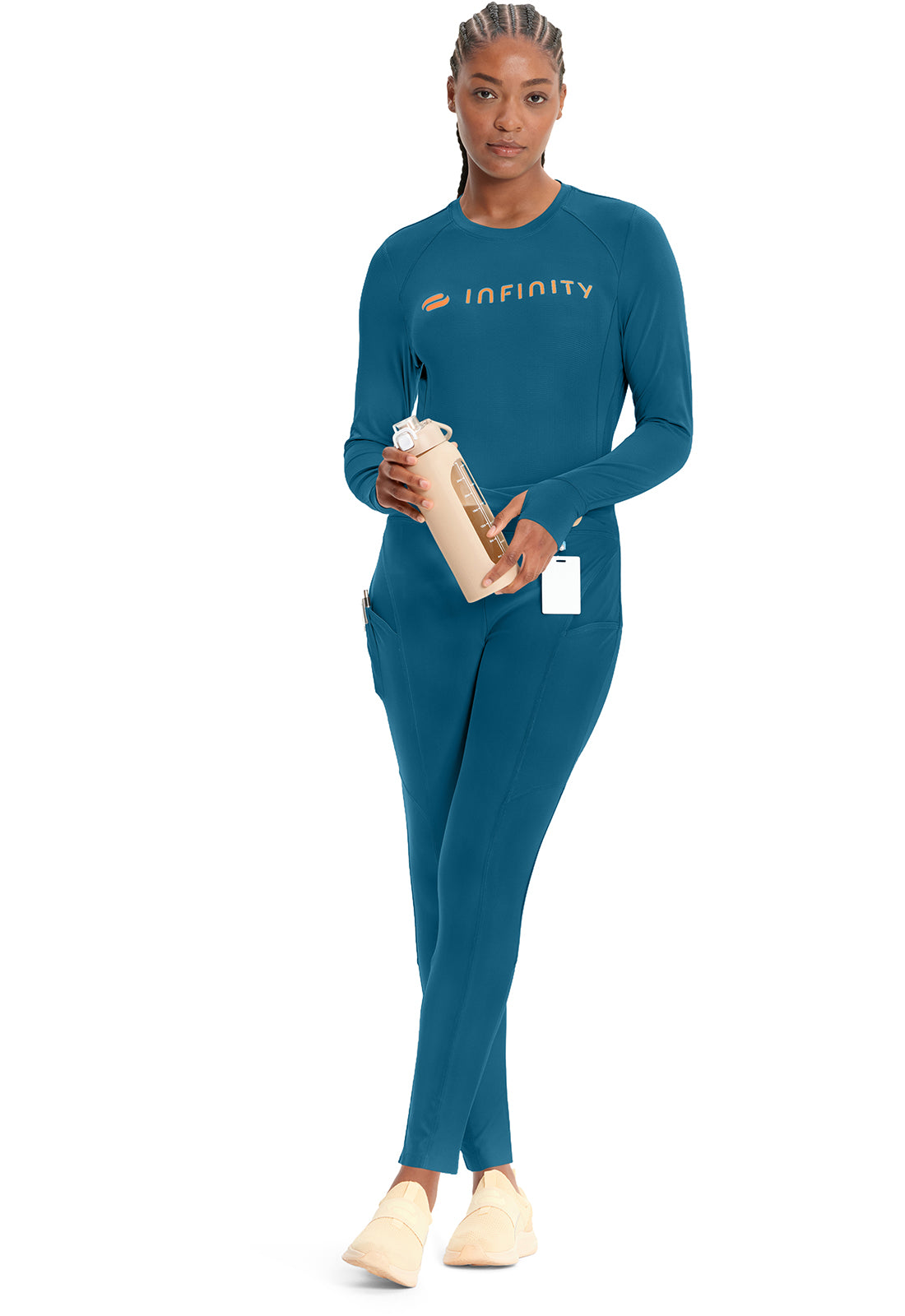 Kinetic IN106A Knit Natural Rise Legging Caribbean Blue Image