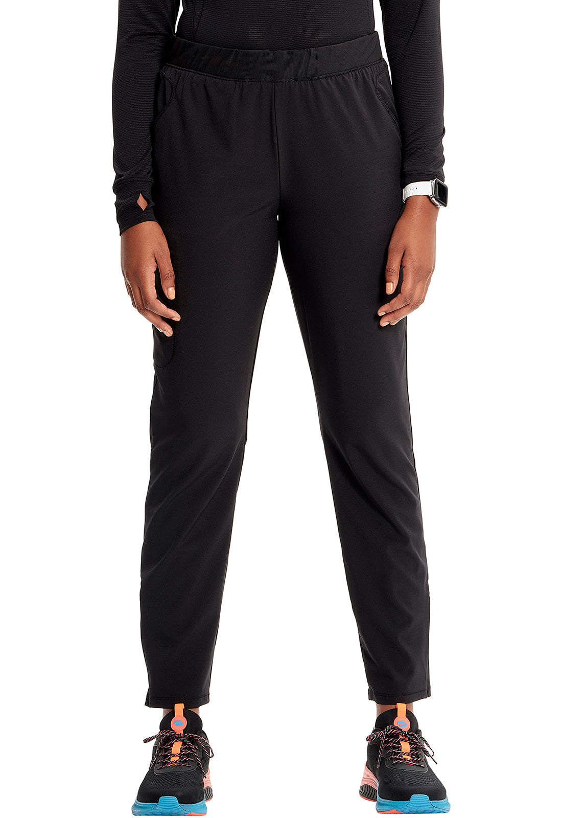 GNR8 IN120A Mid Rise Pull-on Tapered Leg Cargo Pants Black