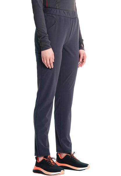 GNR8 IN120A Mid Rise Pull-on Tapered Leg Cargo Pants Pewter Model Image Left Side | Infinity