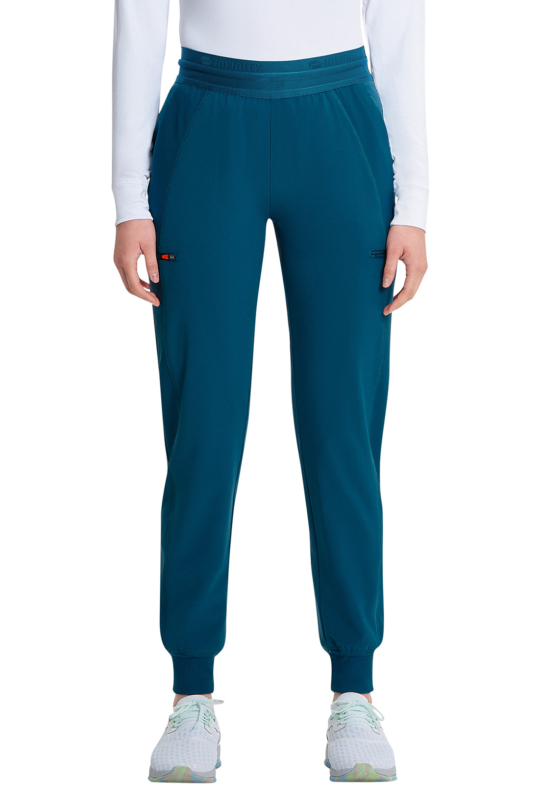 GNR8 IN122A Mid Rise Jogger Caribbean Blue Model Image Front | Infinity