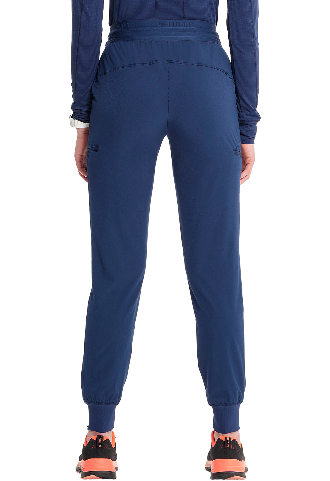 GNR8 IN122A Mid Rise Jogger Navy Model Image Back | Infinity