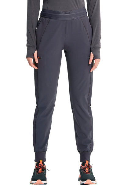 GNR8 IN122A Mid Rise Jogger Pewter Model Image Front | Infinity