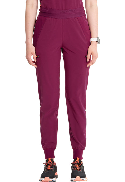 GNR8 IN122A Mid Rise Jogger Wine Model Image Front | Infinity