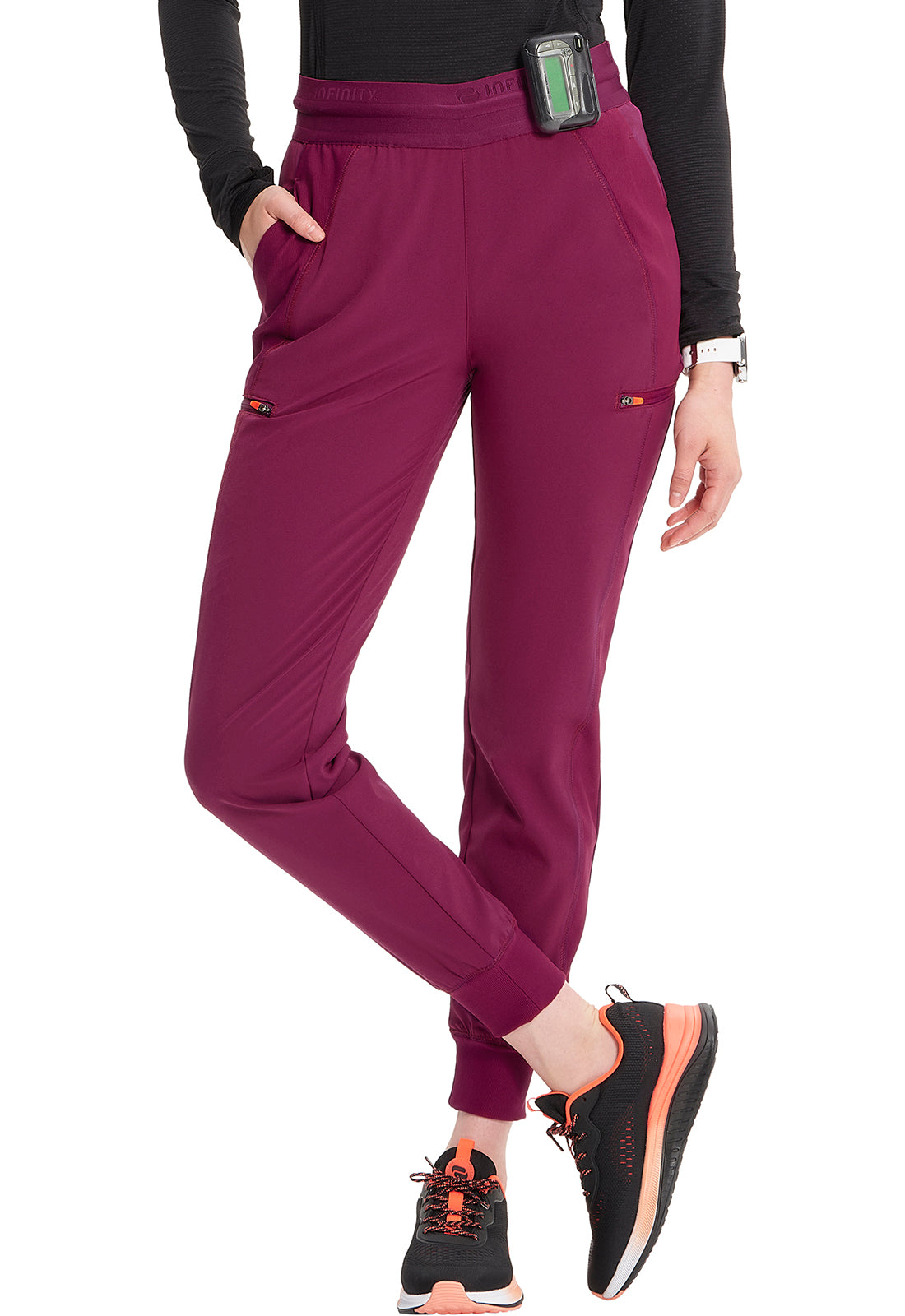 GNR8 IN122A Mid Rise Jogger Wine Model Image Right Side | Infinity