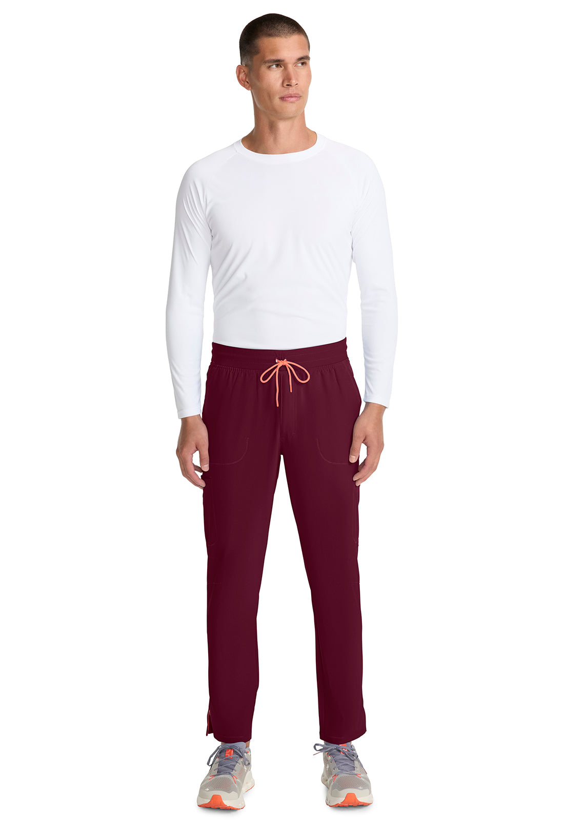 GNR8 IN200A Men's Drawstring Straight Leg Pants Wine