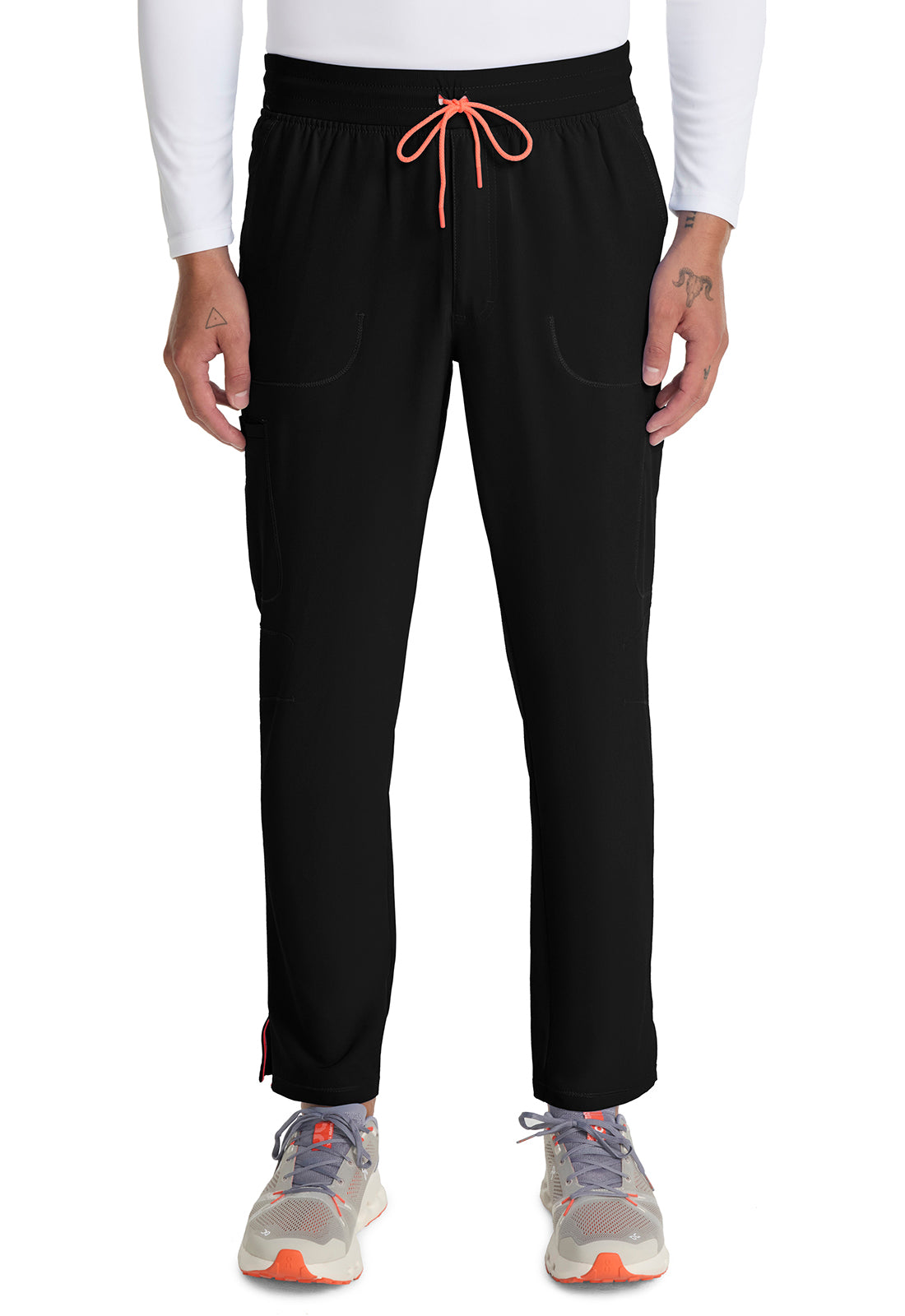 GNR8 IN200A Men's Drawstring Straight Leg Pants Black