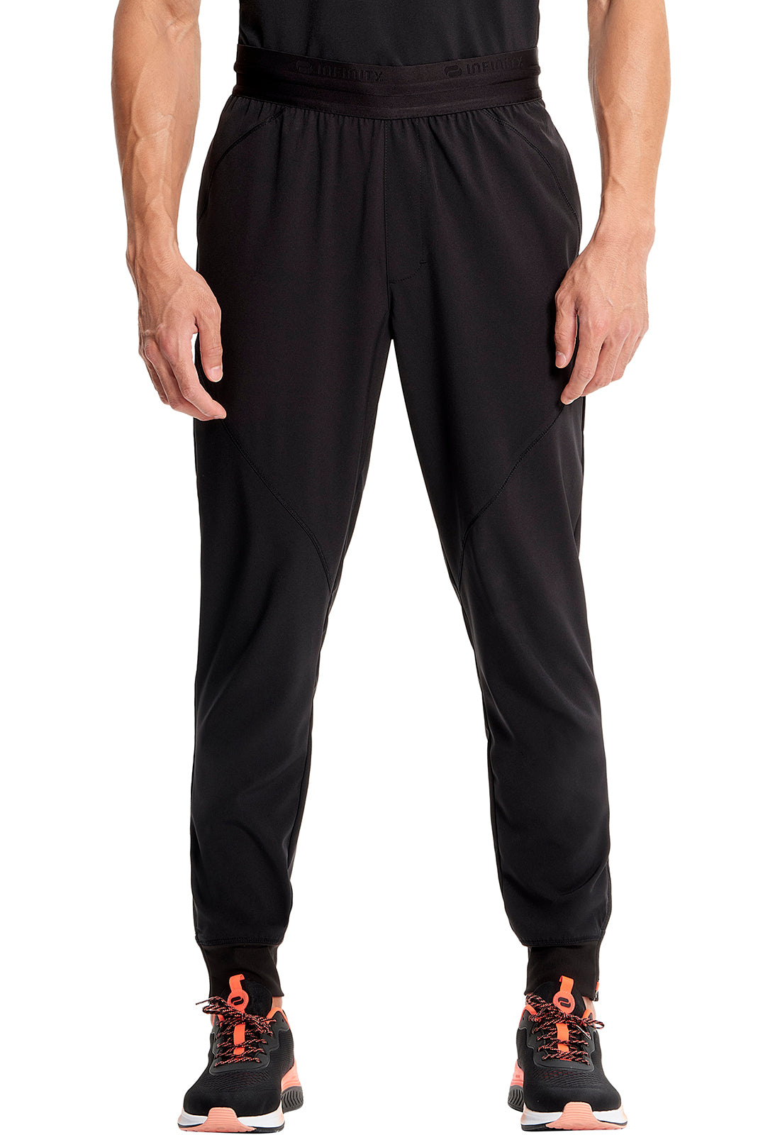 GNR8 IN204A Men's Drawstring Jogger Black Model Image Front | Infinity