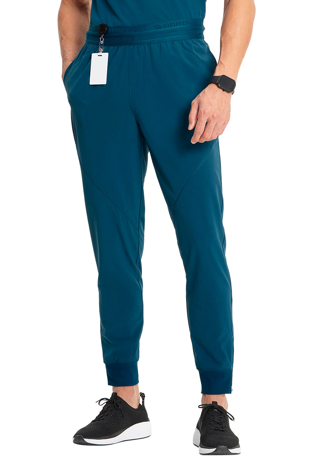 GNR8 IN204A Men's Drawstring Jogger Caribbean Blue Model Image Right Side | Infinity