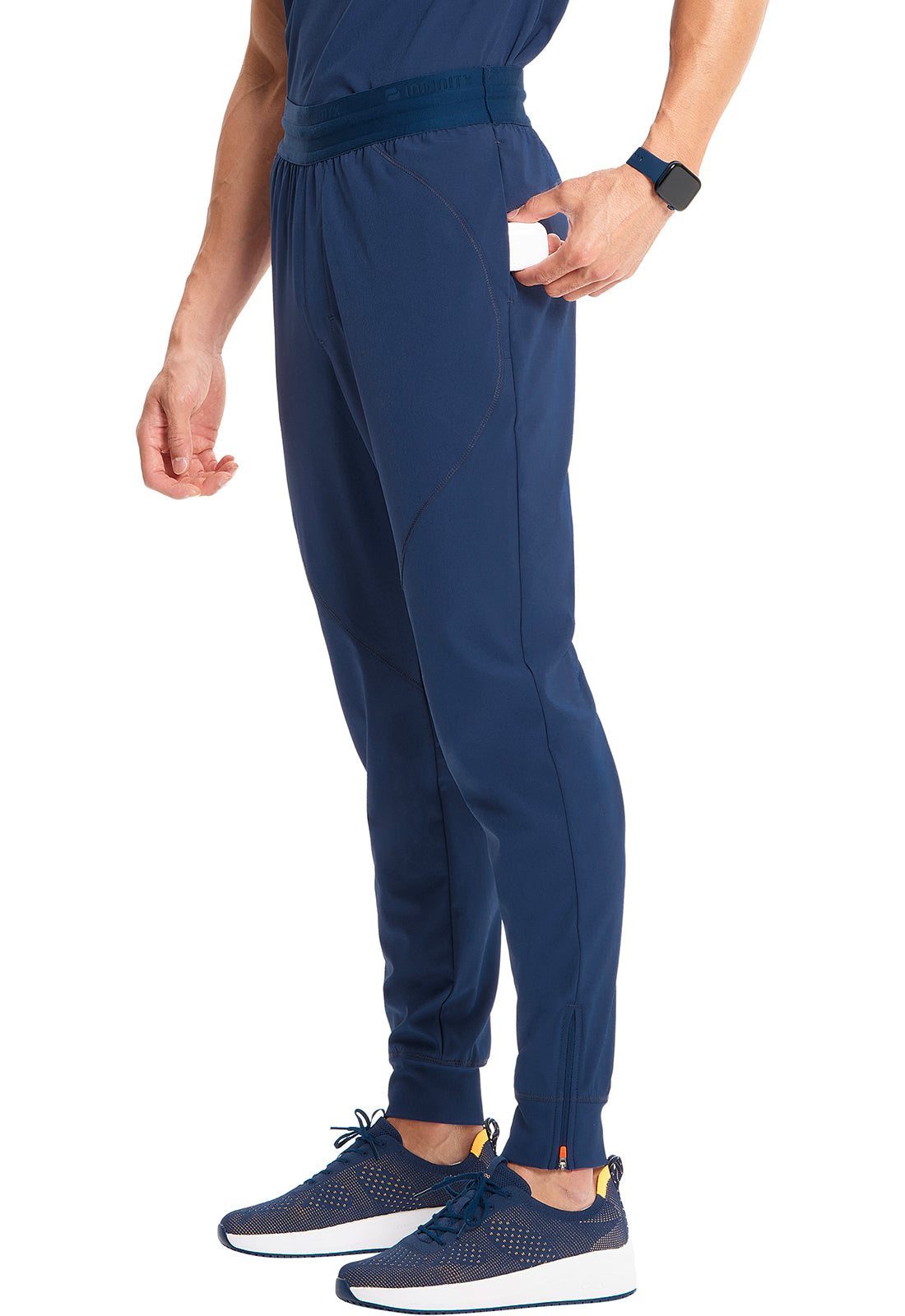 GNR8 IN204A Men's Drawstring Jogger Navy Model Image Right Side | Infinity