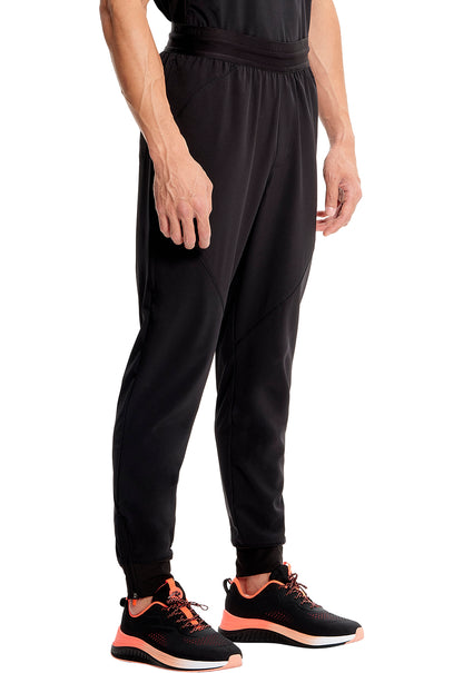 GNR8 IN204A Men's Mid Rise Jogger Black Model Image Left Side | Infinity