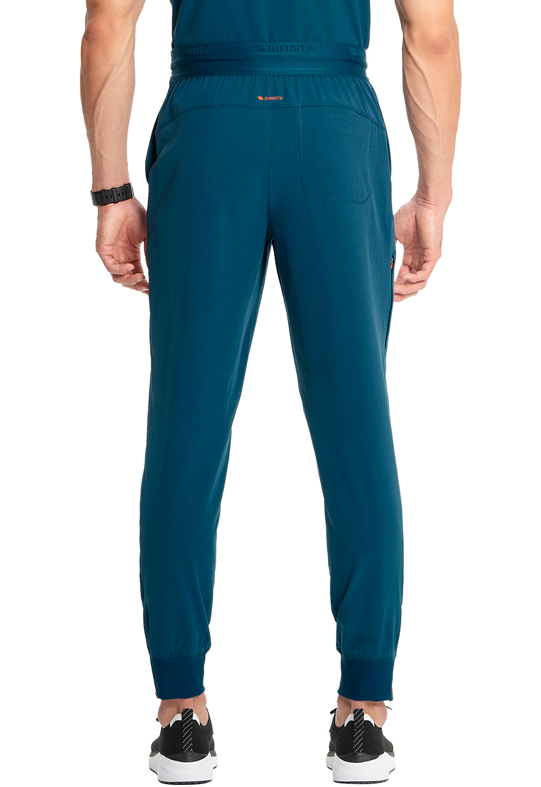 GNR8 IN204A Men's Mid Rise Jogger Caribbean Blue Model Image Back | Infinity