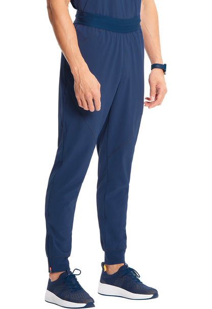 GNR8 IN204A Men's Mid Rise Jogger Navy Model Image Left Side | Infinity