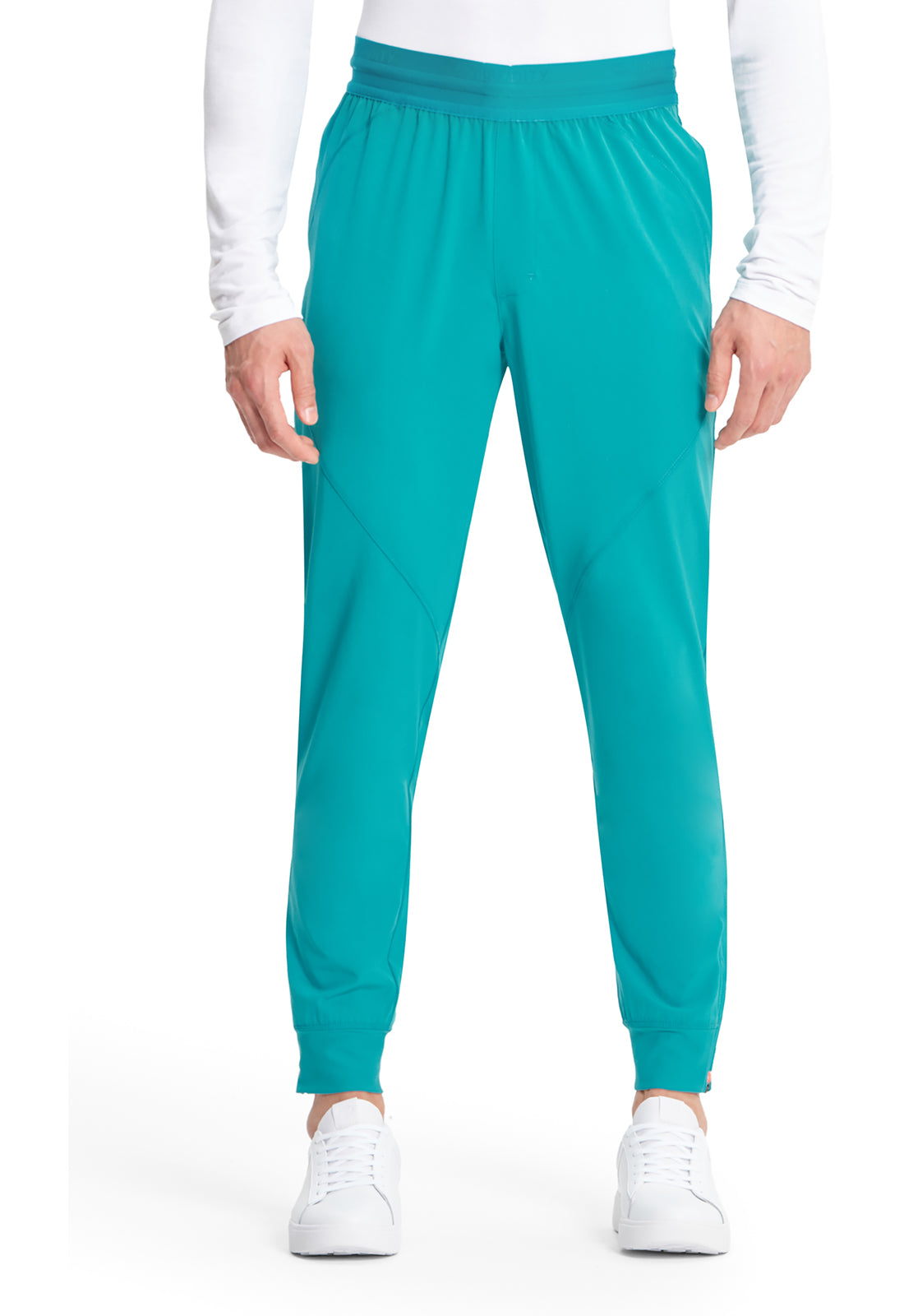 GNR8 IN204A Men's Mid Rise Jogger Teal Blue Model Image Front | Infinity