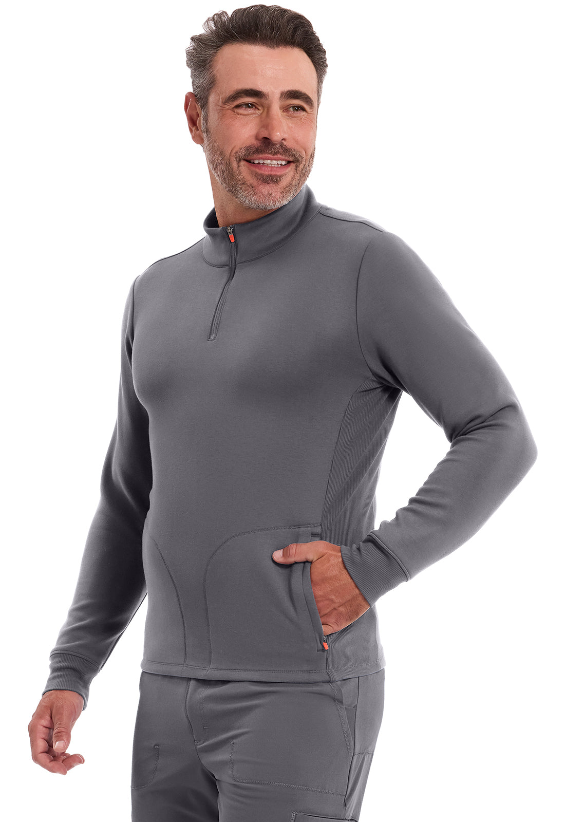 Lifestyle IN302 Men's Mock Neck Jacket Pewter