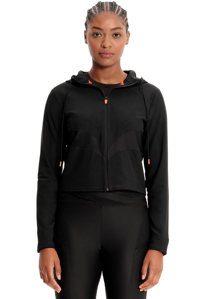 GNR8 Kinetic  IN326 Mesh Zip Front Crop Jacket Black Model Image Front | Infinity