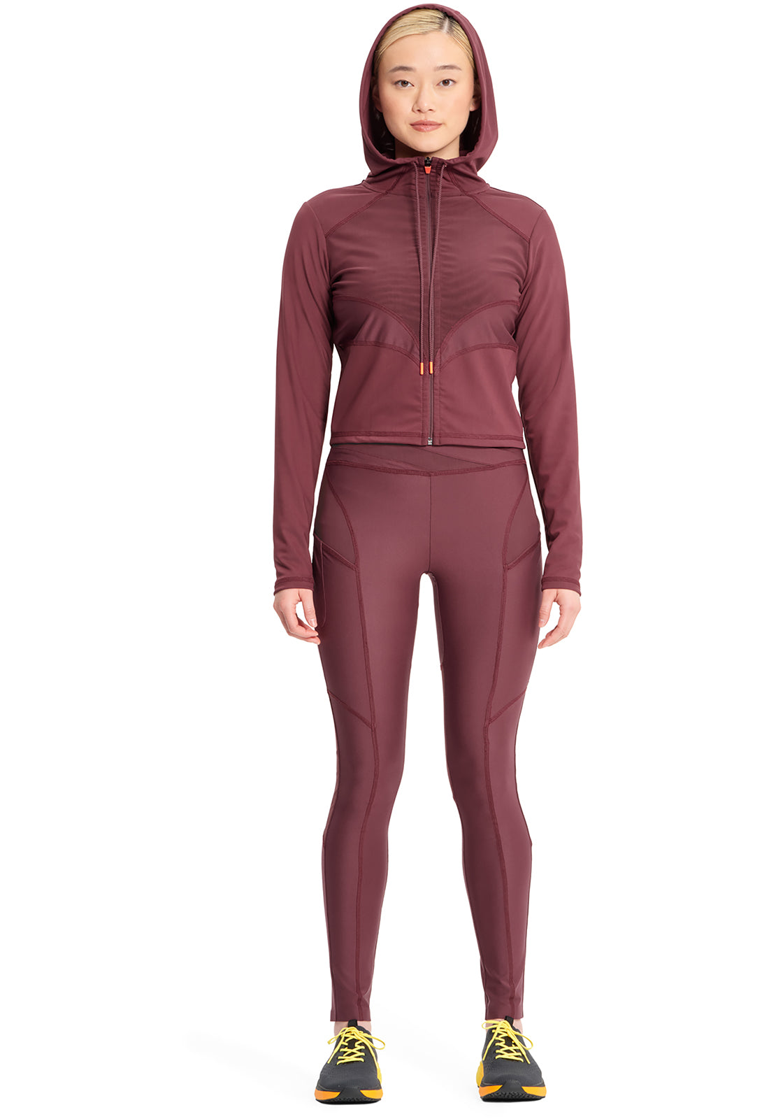 GNR8 Kinetic IN326 Mesh Zip Front Crop Jacket Plum Velvet