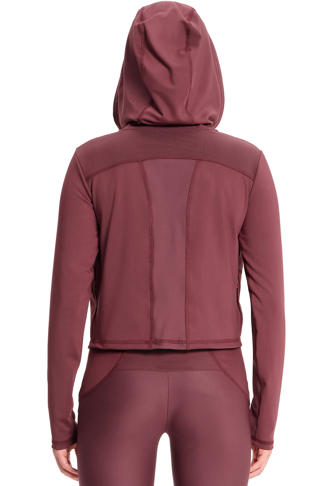 GNR8 Kinetic  IN326 Mesh Zip Front Crop Jacket Plum Velvet Model Image Back | Infinity