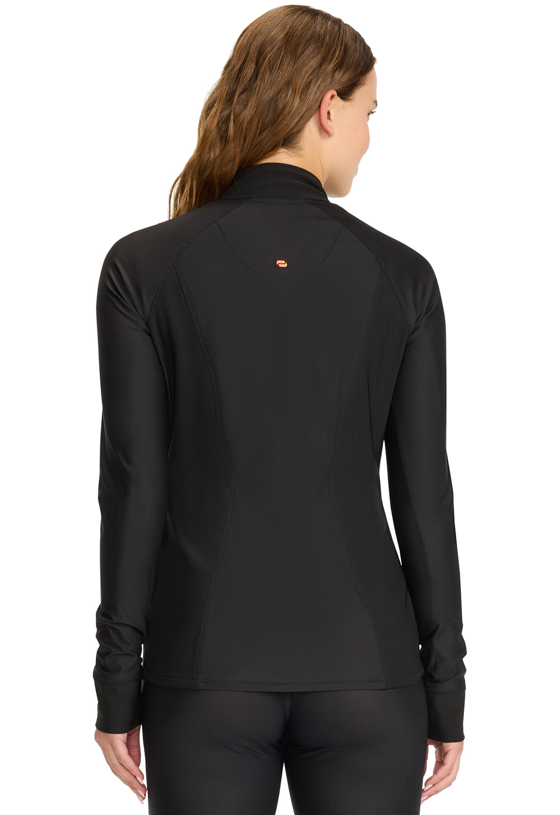 GNR8 Kinetic  IN337A Women's Raglan Zip Front Jacket Black Model Image Back | Infinity