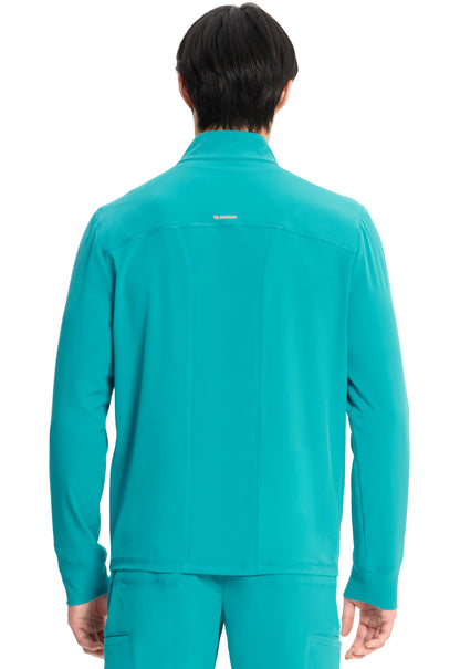 GNR8 IN350A Men's Zip Front Jacket Teal Blue Model Image Back | Infinity