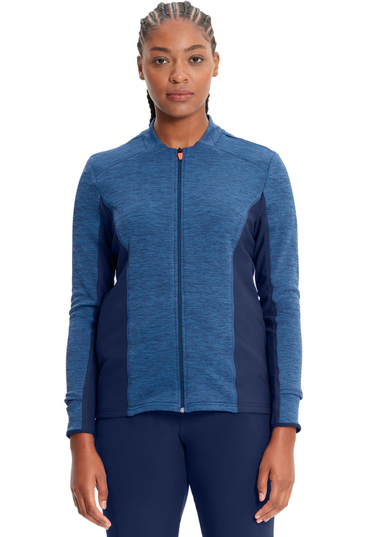 Lifestyle IN500A Athletic Zip Front Jacket Navy Model Image Front | Infinity