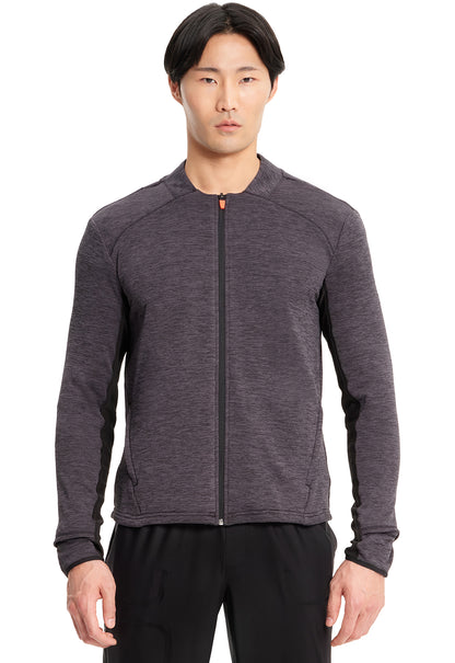 Lifestyle IN501A Men's Athletic Zip Front Jacket Black Model Image Front | Infinity