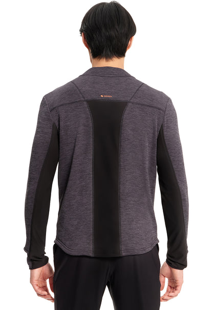 Lifestyle IN501A Men's Athletic Zip Front Jacket Black Model Image Back | Infinity