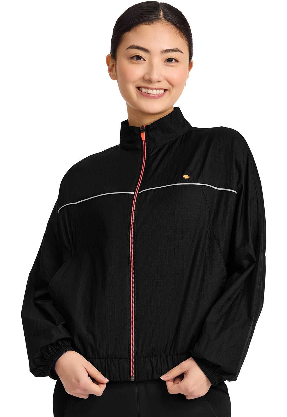 Lifestyle IN506 Women's Mock Neck Windbreaker Black