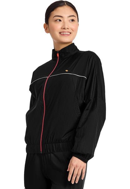 Lifestyle IN506 Women's Mock Neck Windbreaker Black