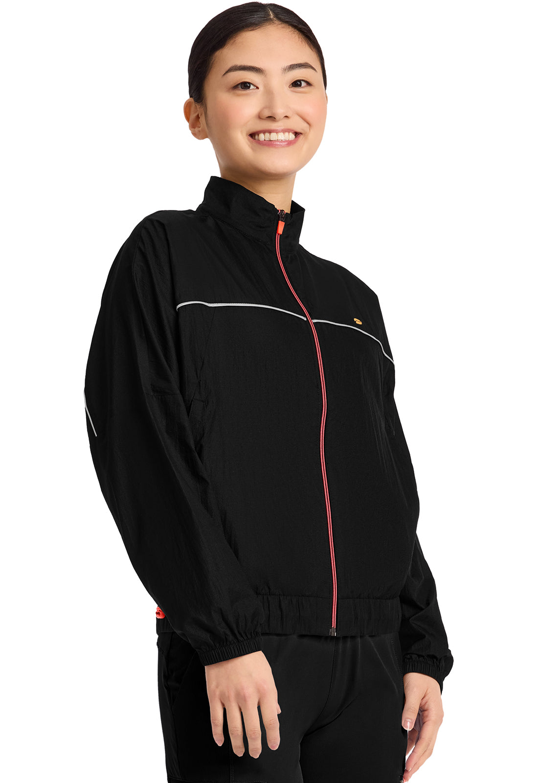 Lifestyle IN506 Women's Mock Neck Windbreaker Black