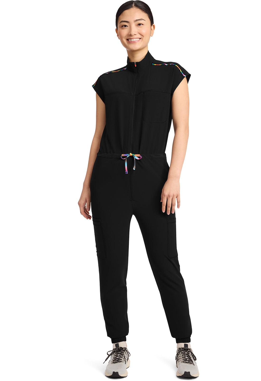 GNR8 Pride IN523A All Gender 7-Pocket Dolman Jumpsuit Black